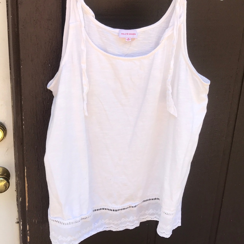 Molly & Isadora white eyelet tank top